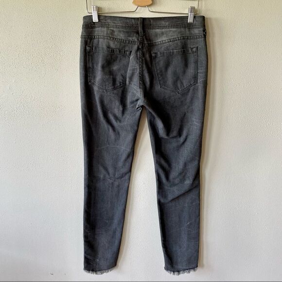 Free People Black/Gray Distressed Black Beaded Ankle Jeans - Picture 10 of 10